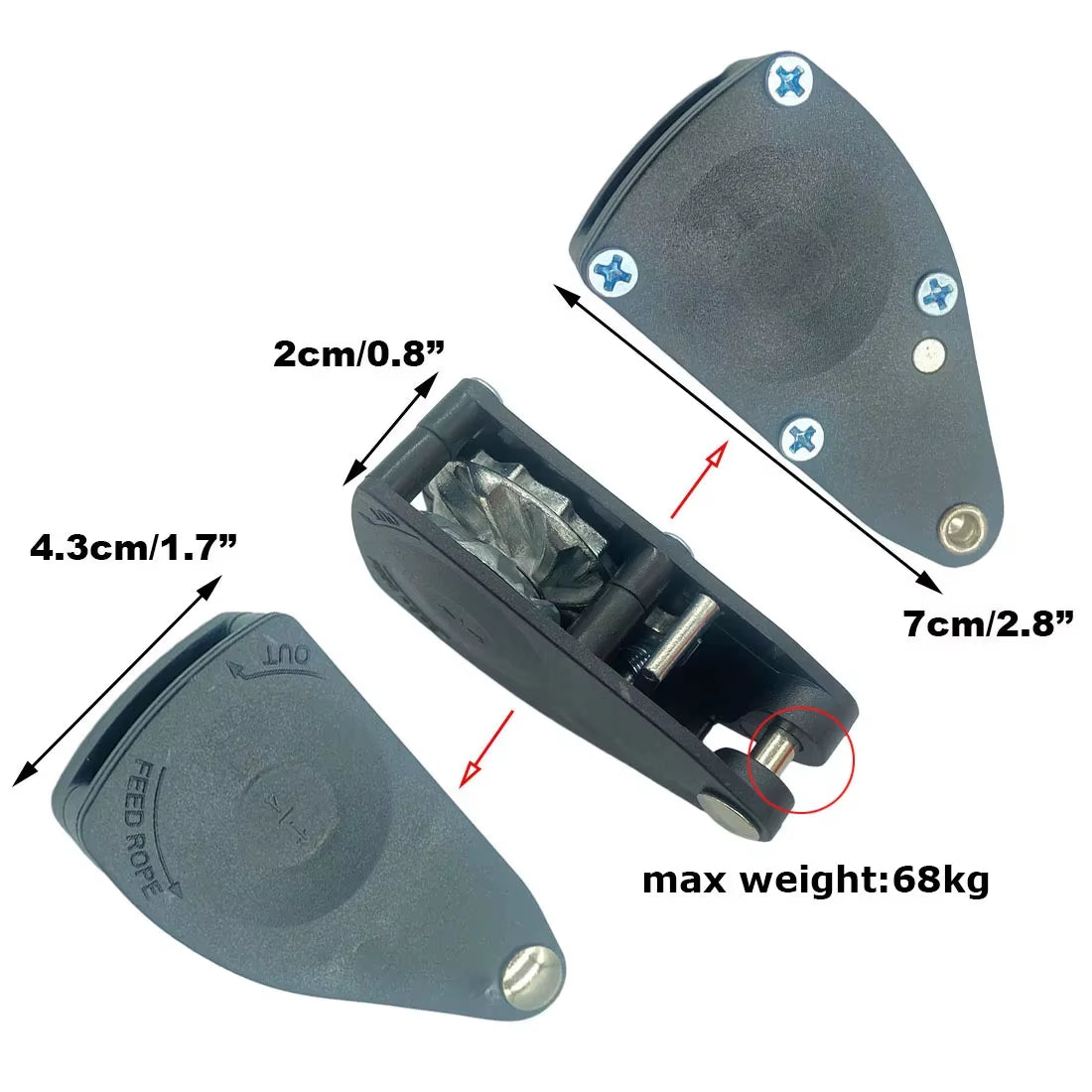 2Pcs 6Mm 5M Outdoor Camping Tent Tie down Rope Heavy Duty Tightener Fastening Wind Rope Buckle Pulley Ratchet Awning Rope Hook